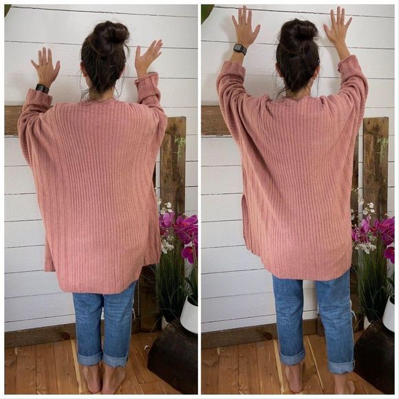 $68 Top Shop Cardigan Pink Oversized Pockets XS - Picture 3 of 4